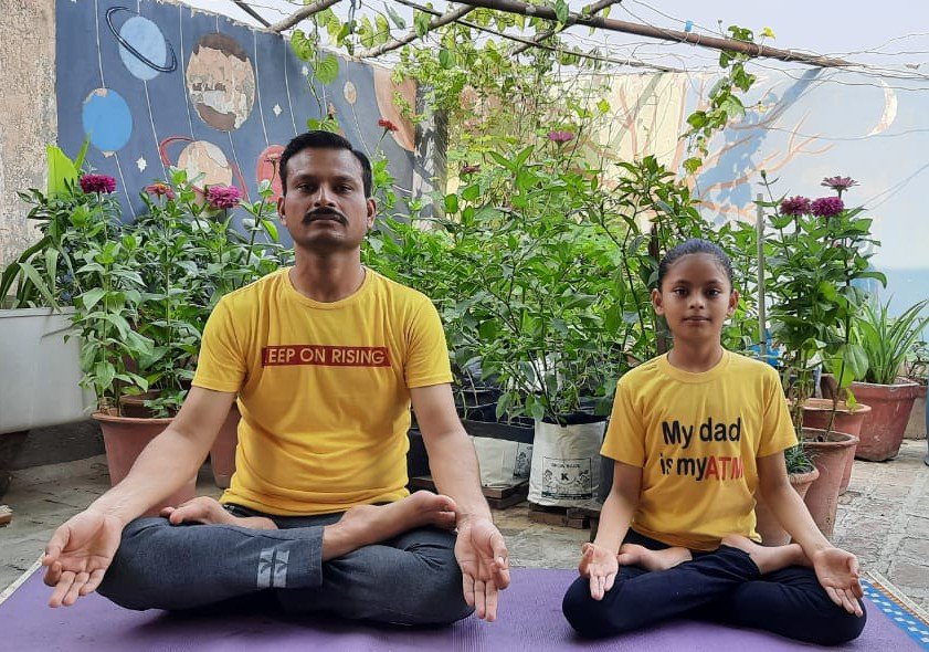 Online Yoga and Father's Day activity organized at The SD Vidya School